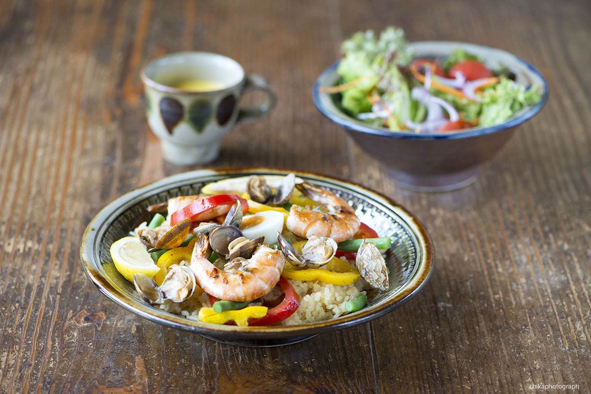 Recette de Paella à la graine de couscous fin Le Renard