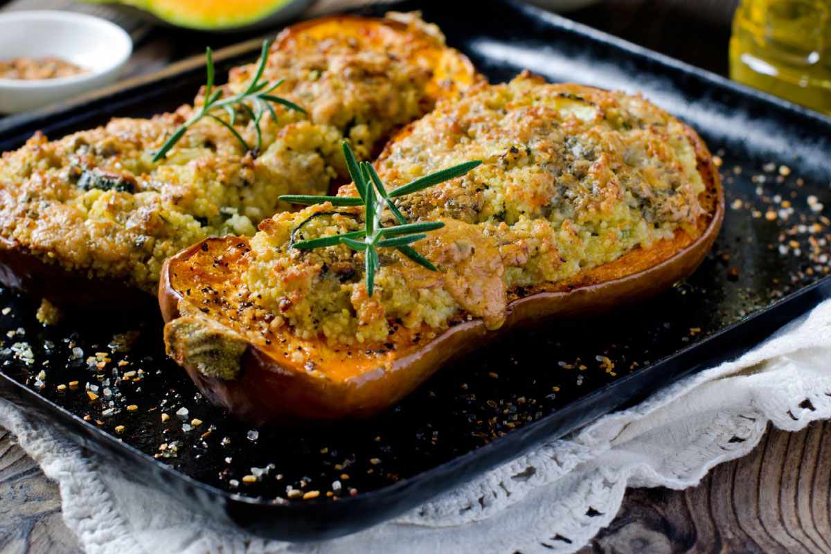 Recette potiron farci à la graine de couscous Le Renard